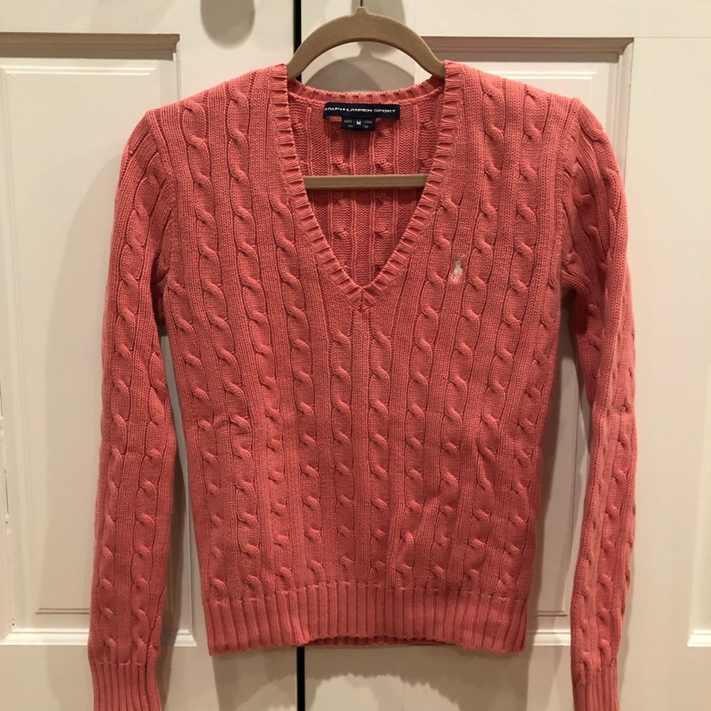 Pink Ralph Lauren cable sweater